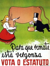 Cartel de Castelao a prol da aprobación do Estatuto